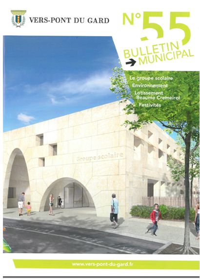 Groupe scolaire en pierre massive de Pont-du-Gard à Vers-Pont du Gard